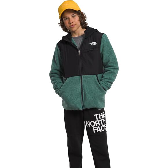 NWT THE NORTH FACE Boys' Forrest Full Zip Hooded Fleece Jacket, Dark Sage,Large